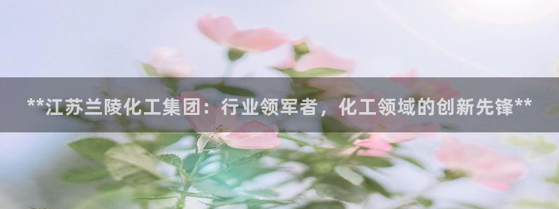 球盟会黑：**江苏兰陵化工集团：行业领军者，化工领域的创新先